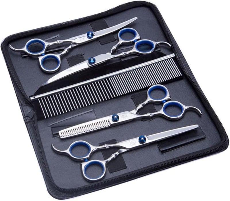 مقصات تزيين محترفة للحيوانات الأليفة للكلاب والقطط، مقص ترقيق الشعر بتصميم مريح - Image 1